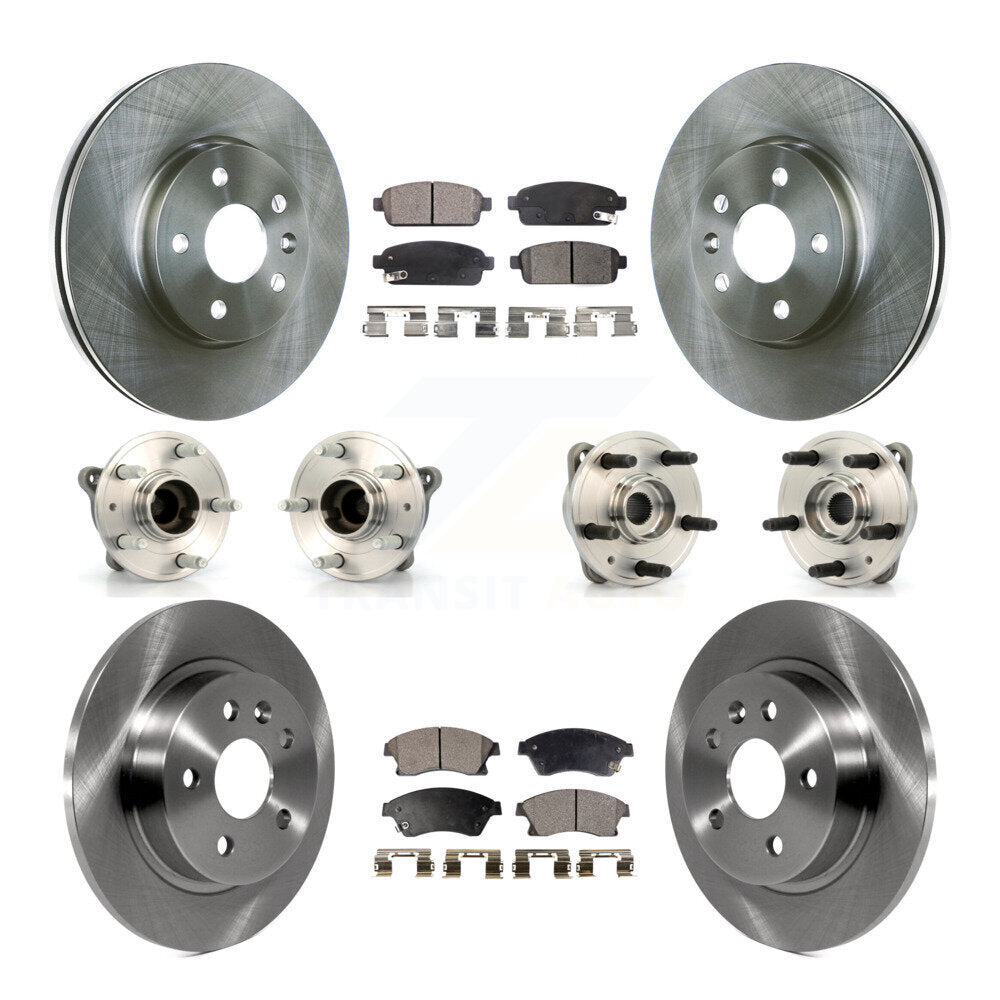 Hub Bearing Brake Rotor Pads Front Rear Kit (10Pc) For 2011-2012 Chevrolet Cruze