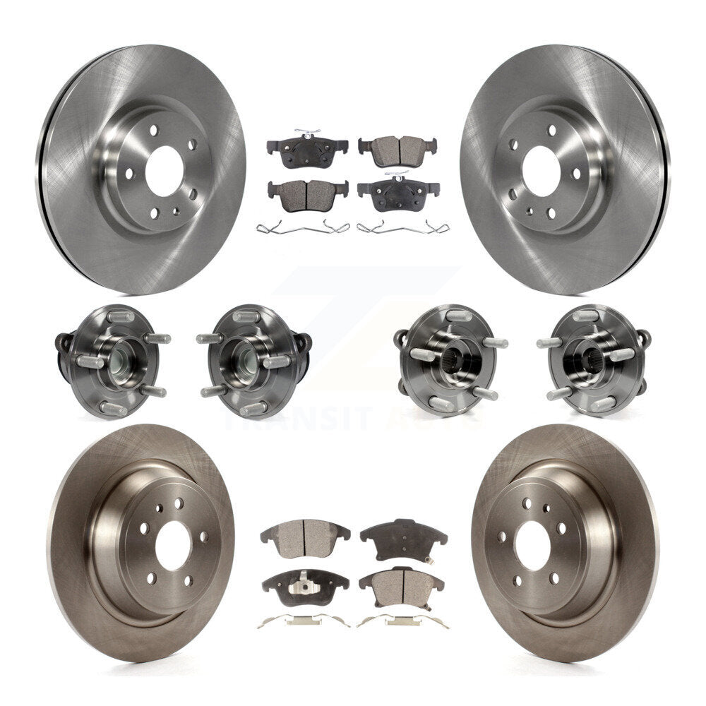 Hub Bearing Brake Rotor & Pads Front Rear Kit (10Pc) For Ford Fusion Lincoln MKZ
