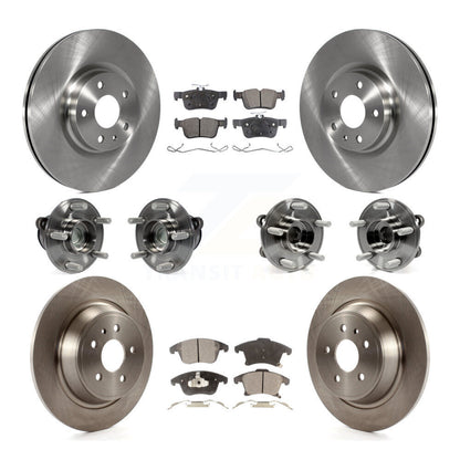 Hub Bearing Brake Rotor & Pads Front Rear Kit (10Pc) For Ford Fusion Lincoln MKZ