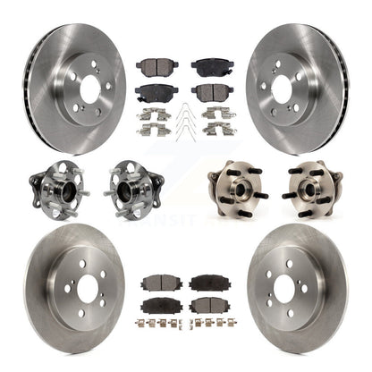 Hub Bearing Disc Brake Rotor Pads Front Rear Kit (10Pc) For Toyota Prius Plug-In