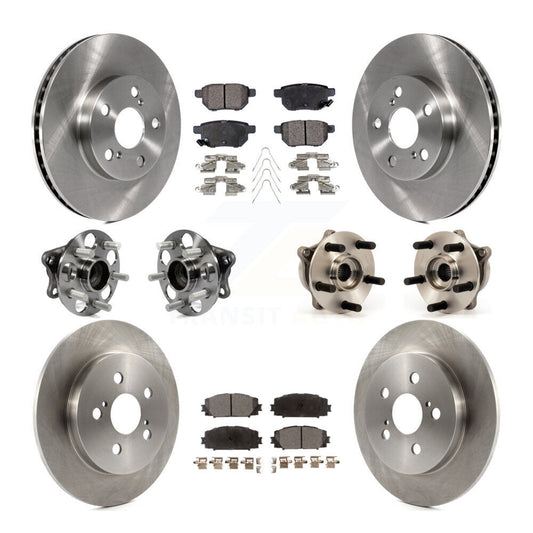 Hub Bearing Disc Brake Rotor Pads Front Rear Kit (10Pc) For Toyota Prius Plug-In