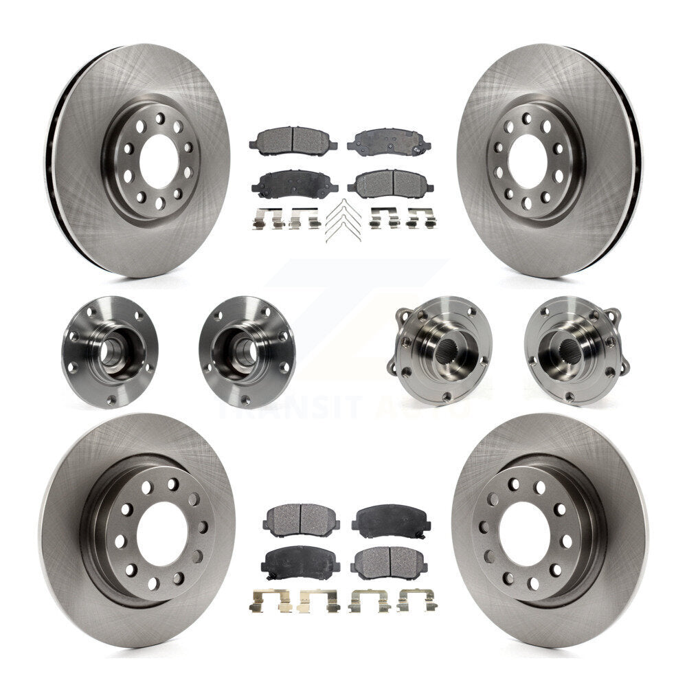 Hub Bearing Disc Brake Rotor Pads Front Rear Kit (10Pc) For 2013-2016 Dodge Dart