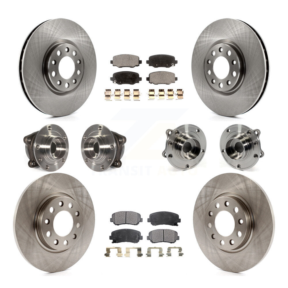 Hub Bearing Brake Rotor Pad Front Rear Kit (10Pc) For 2015-2017 Chrysler 200 AWD