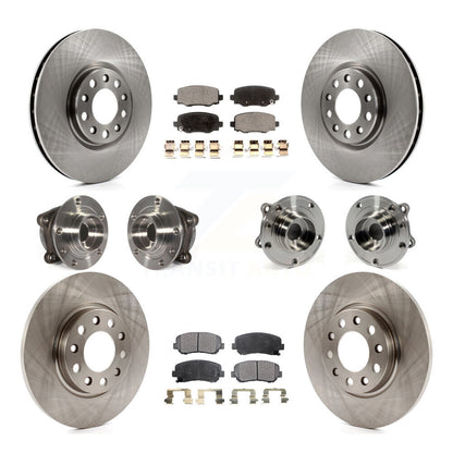 Hub Bearing Brake Rotor Pad Front Rear Kit (10Pc) For 2015-2017 Chrysler 200 AWD