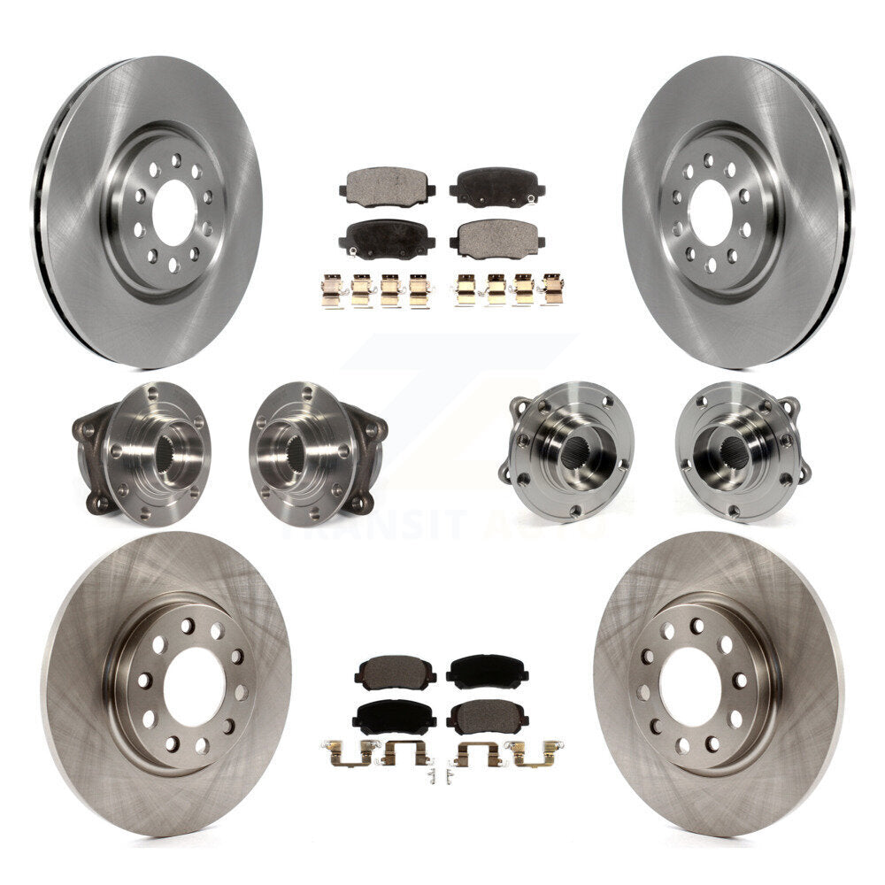 Hub Bearing Brake Rotor Pad Front Rear Kit (10Pc) For 2015-2017 Chrysler 200 AWD