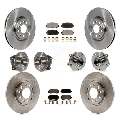 Hub Bearing Brake Rotor Pad Front Rear Kit (10Pc) For 2015-2017 Chrysler 200 AWD