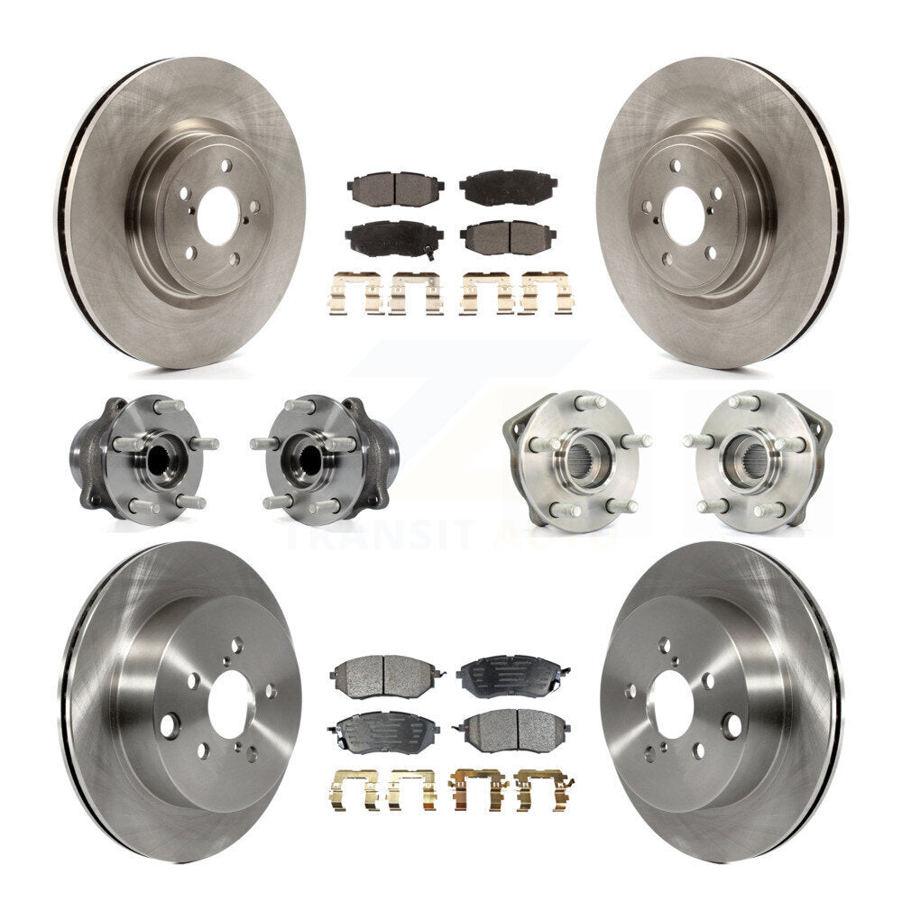 Hub Bearing Brake Rotor Pads Front Rear Kit (10Pc) For 2014 Subaru Forester 2.0L