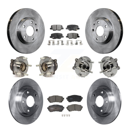 Hub Bearing Disc Brake Rotors And Ceramic Pads Front Rear Kit (10Pc) For Mazda 6