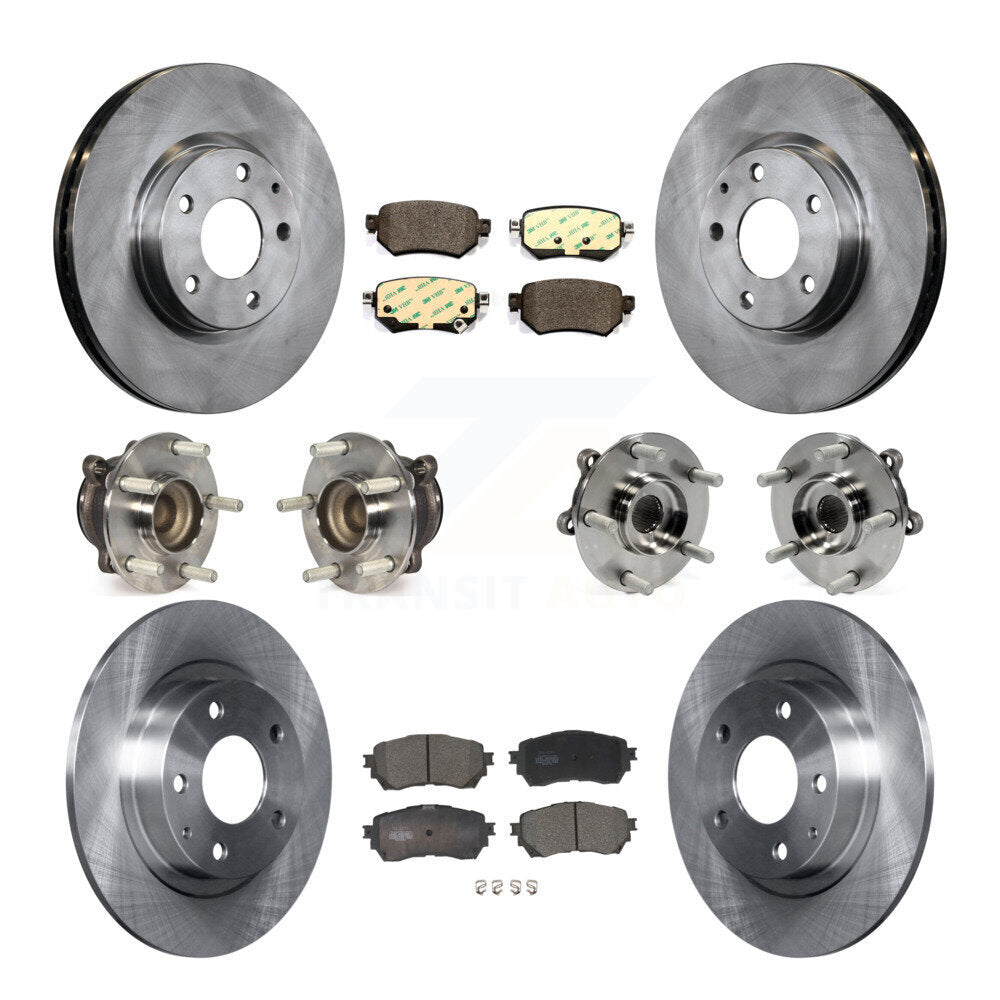 Hub Bearing Disc Brake Rotor And Pad Front Rear Kit (10Pc) For 2016-2018 Mazda 6