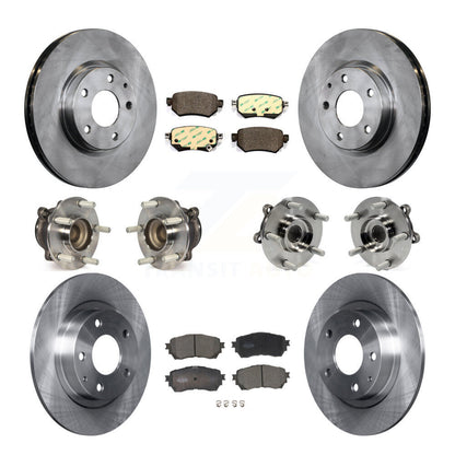 Hub Bearing Disc Brake Rotor And Pad Front Rear Kit (10Pc) For 2016-2018 Mazda 6
