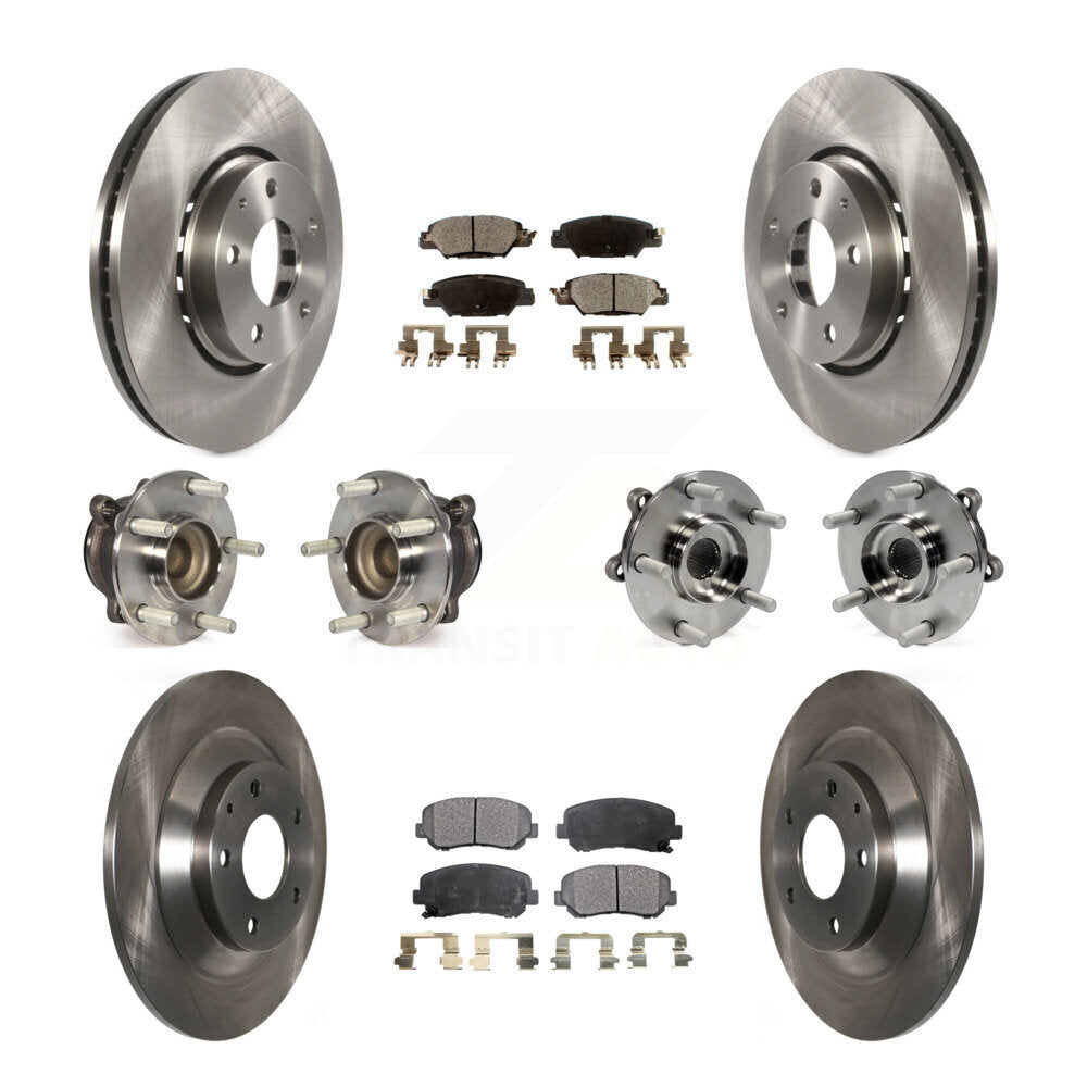 Hub Bearings Disc Brake Rotors And Pads Front Rear Kit (10Pc) For Mazda CX-5
