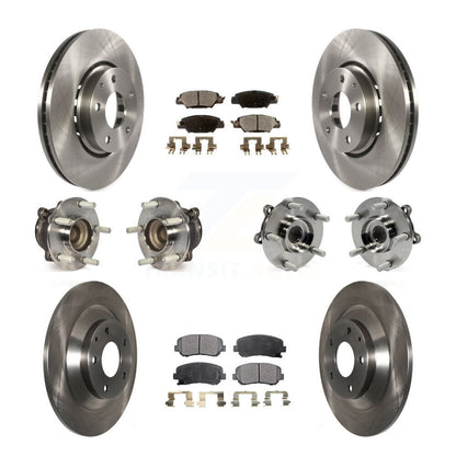 Hub Bearings Disc Brake Rotors And Pads Front Rear Kit (10Pc) For Mazda CX-5
