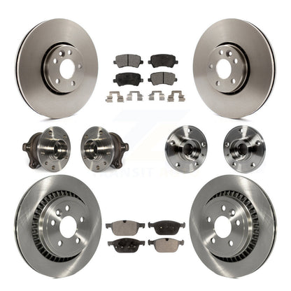 Hub Bearing Brake Rotor & Pad Front Rear Kit (10Pc) For 2010-2015 Volvo XC60 AWD