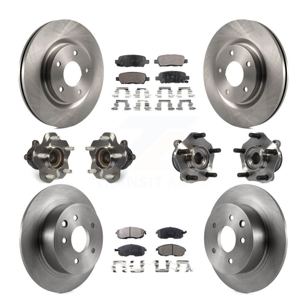 Hub Bearing Brake Rotor Pad Front Rear Kit (10Pc) For Nissan Sentra Turbocharged
