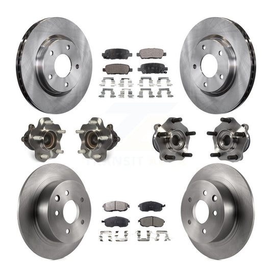 Hub Bearings Disc Brake Rotors And Pads Front Rear Kit (10Pc) For Nissan Sentra