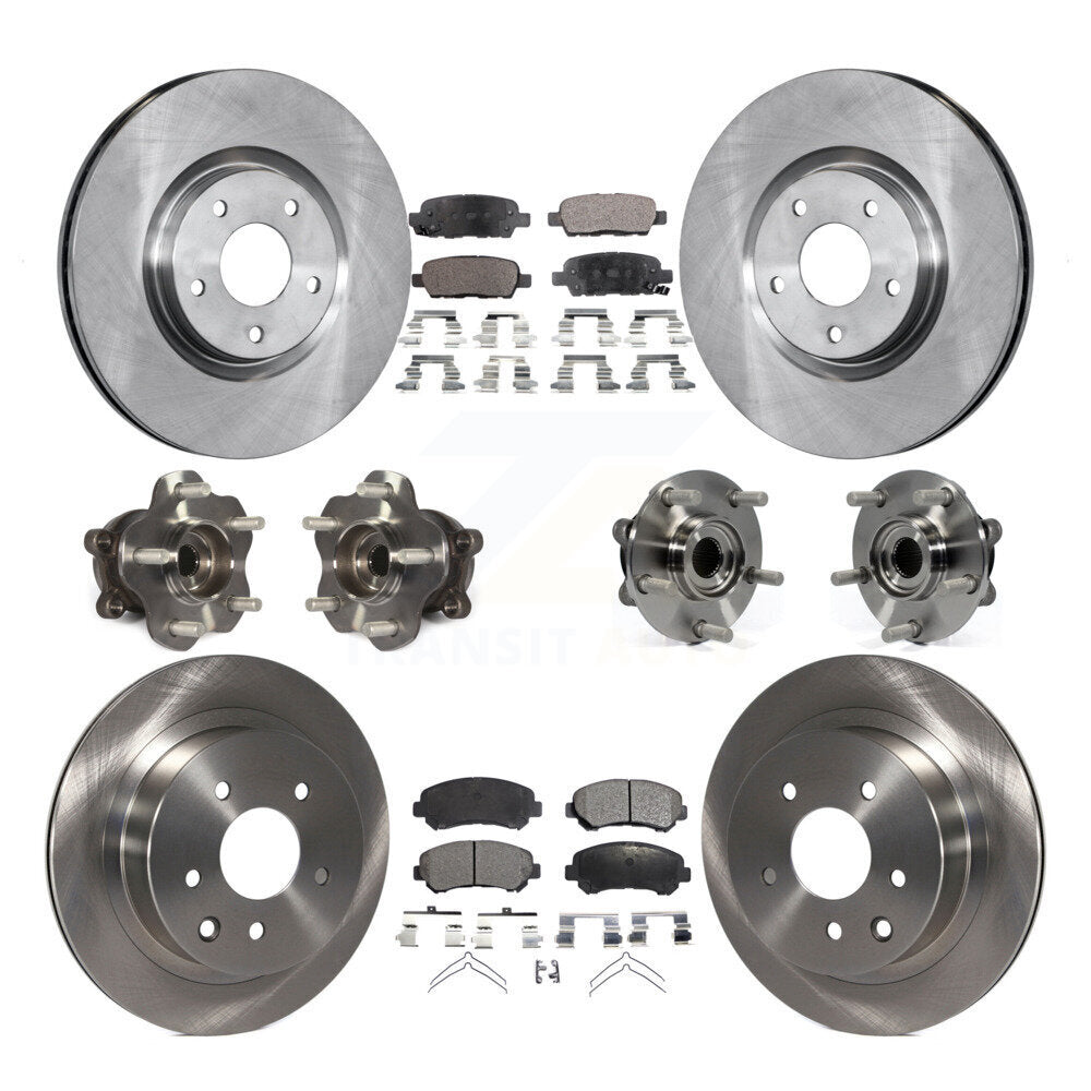 Hub Bearings Disc Brake Rotors And Pads Front Rear Kit (10Pc) For Nissan Juke