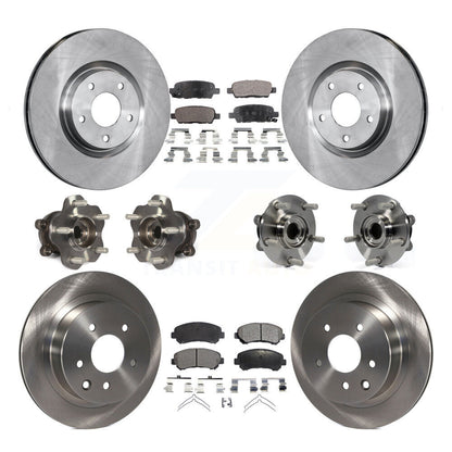 Hub Bearings Disc Brake Rotors And Pads Front Rear Kit (10Pc) For Nissan Juke