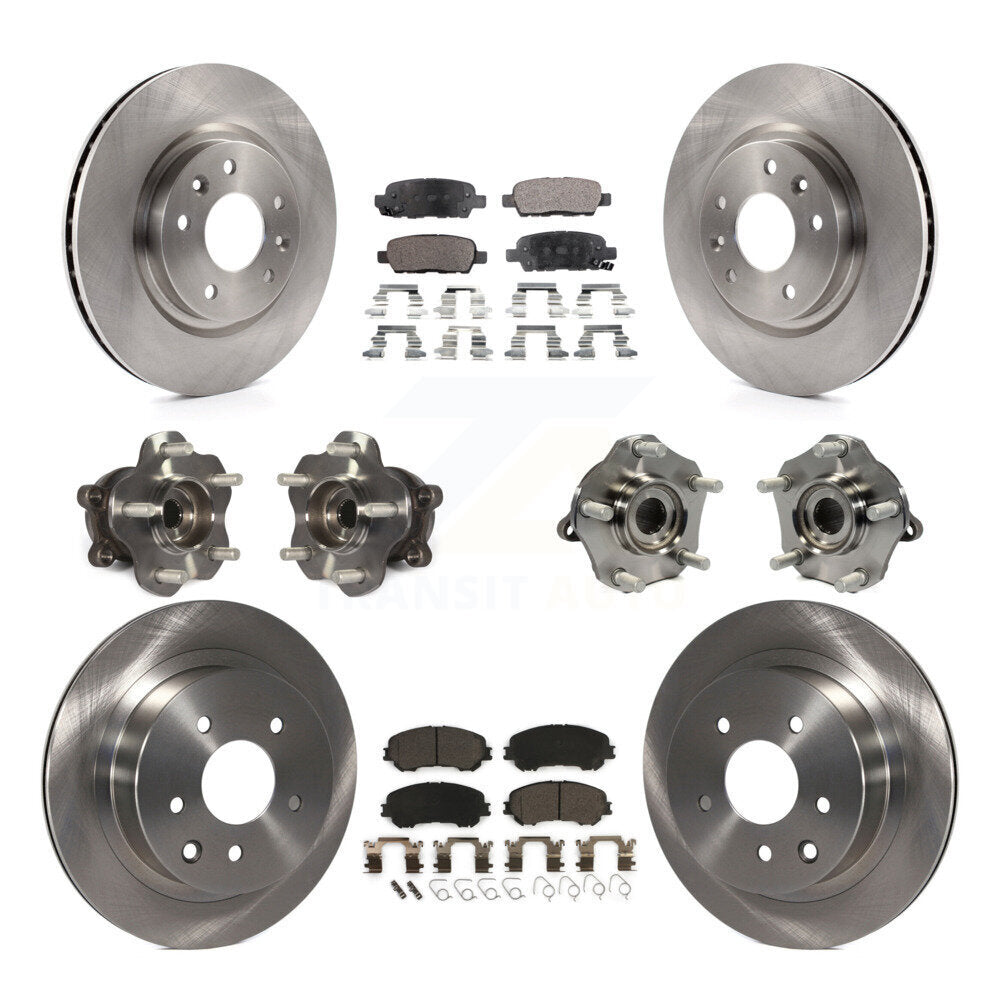 Hub Bearing Brake Rotor Pad Front Rear Kit (10Pc) For Nissan Rogue Sport Qashqai