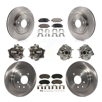 Hub Bearing Brake Rotor Pad Front Rear Kit (10Pc) For Nissan Rogue Sport Qashqai