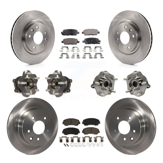 Hub Bearing Brake Rotor Pad Front Rear Kit (10Pc) For Nissan Rogue Sport Qashqai