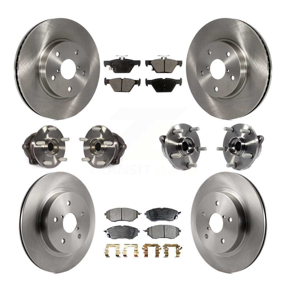 Hub Bearing Brake Rotor & Pads Front Rear Kit (10Pc) For 2015 Subaru Legacy 2.5L