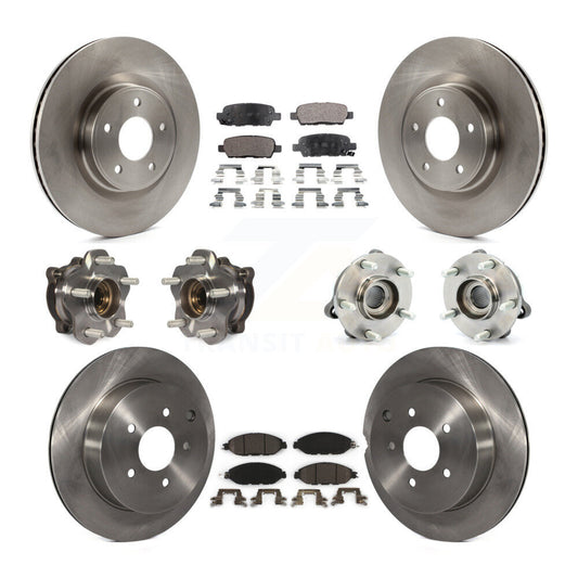 Hub Bearing Brake Rotor & Pad Front Rear Kit (10Pc) For Nissan Pathfinder Murano