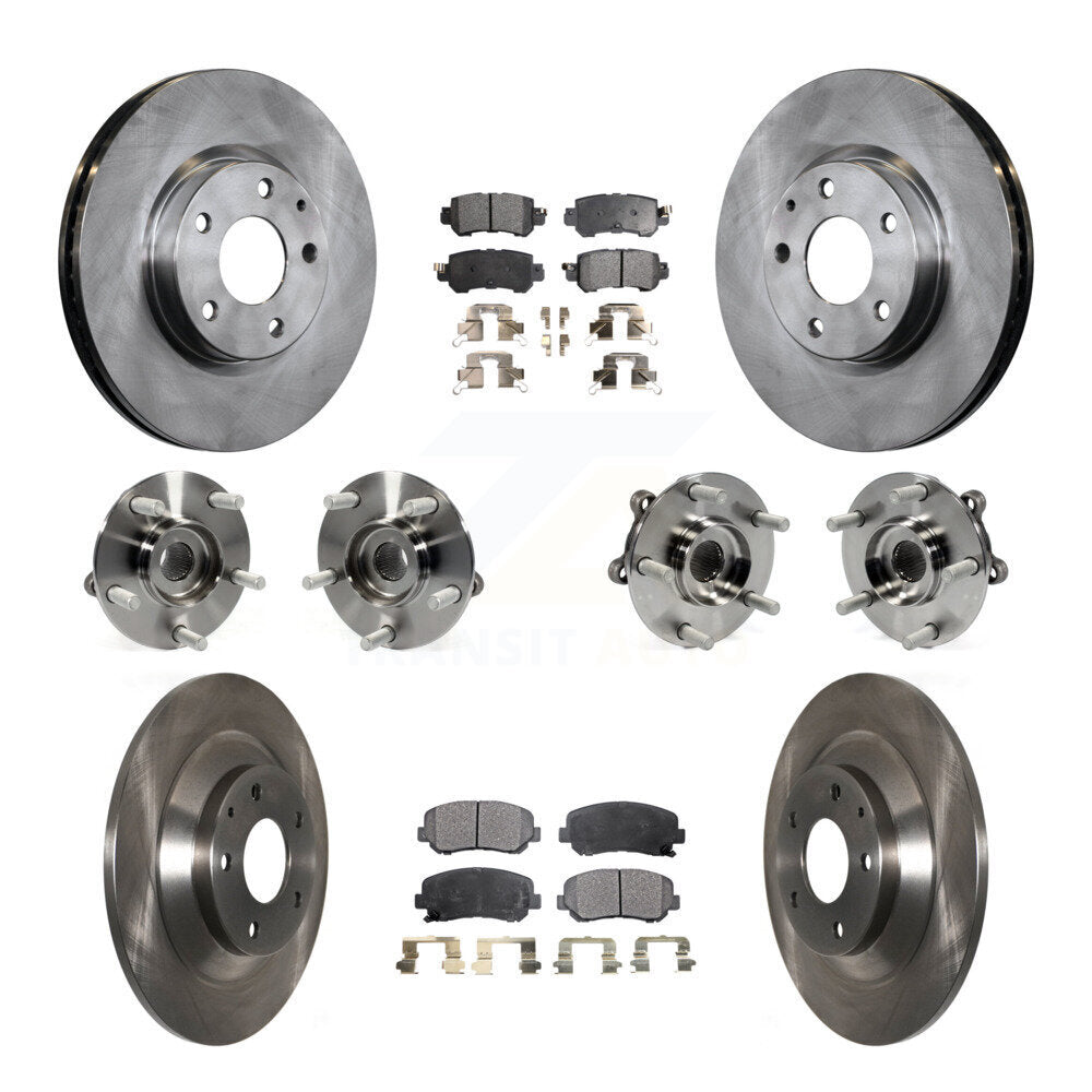 Hub Bearing Brake Rotor & Pad Front Rear Kit (10Pc) For 2013-2015 Mazda CX-5 AWD