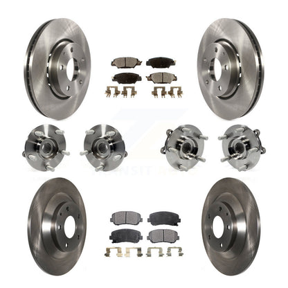 Hub Bearings Disc Brake Rotors And Pads Front Rear Kit (10Pc) For Mazda CX-5