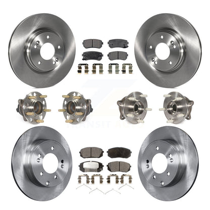 Hub Bearing Brake Rotor Pads Front Rear Kit (10Pc) For Hyundai Sonata GAS engine