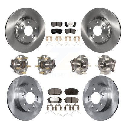 Hub Bearings Disc Brake Rotors And Pads Front Rear Kit (10Pc) For Kia Optima