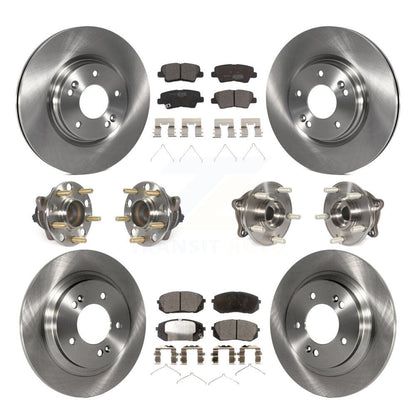 Hub Bearings Disc Brake Rotors And Pads Front Rear Kit (10Pc) For Kia Optima