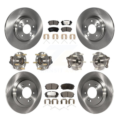 Hub Bearings Disc Brake Rotors And Pads Front Rear Kit (10Pc) For Kia Optima