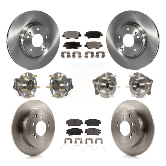 Hub Bearing Disc Brake Rotor & Pads Front Rear Kit (10Pc) For Hyundai Tucson Kia