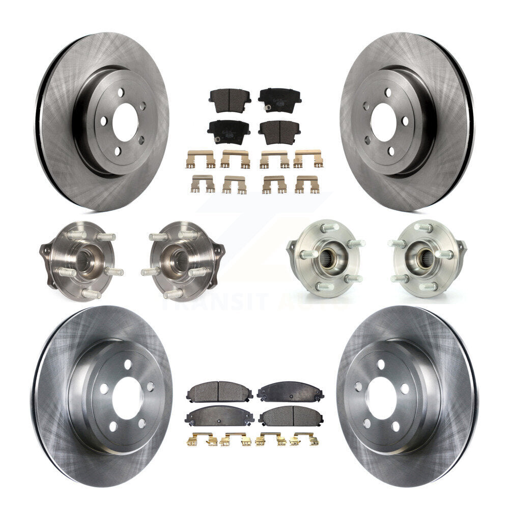 Hub Bearing Brake Rotor & Pad Front Rear Kit (10Pc) For Dodge Charger Challenger