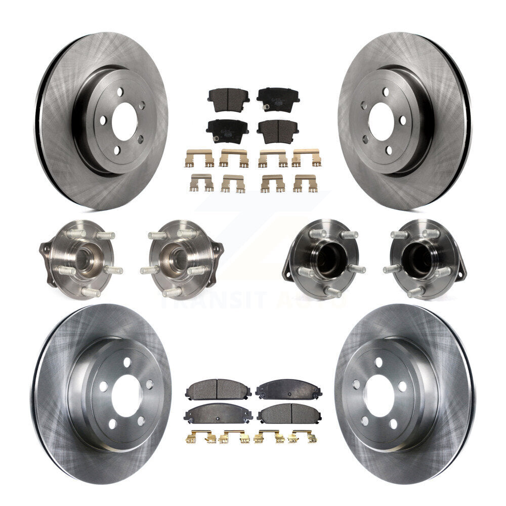 Hub Bearing Brake Rotor & Pad Front Rear Kit (10Pc) For Dodge Charger Challenger