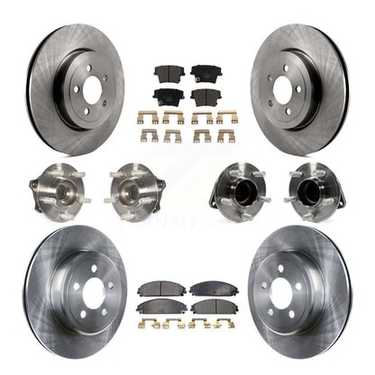 Hub Bearing Brake Rotor & Pad Front Rear Kit (10Pc) For Dodge Charger Challenger