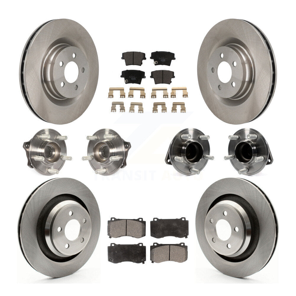 Hub Bearings Disc Brake Rotors And Pads Front Rear Kit (10Pc) For Dodge Charger