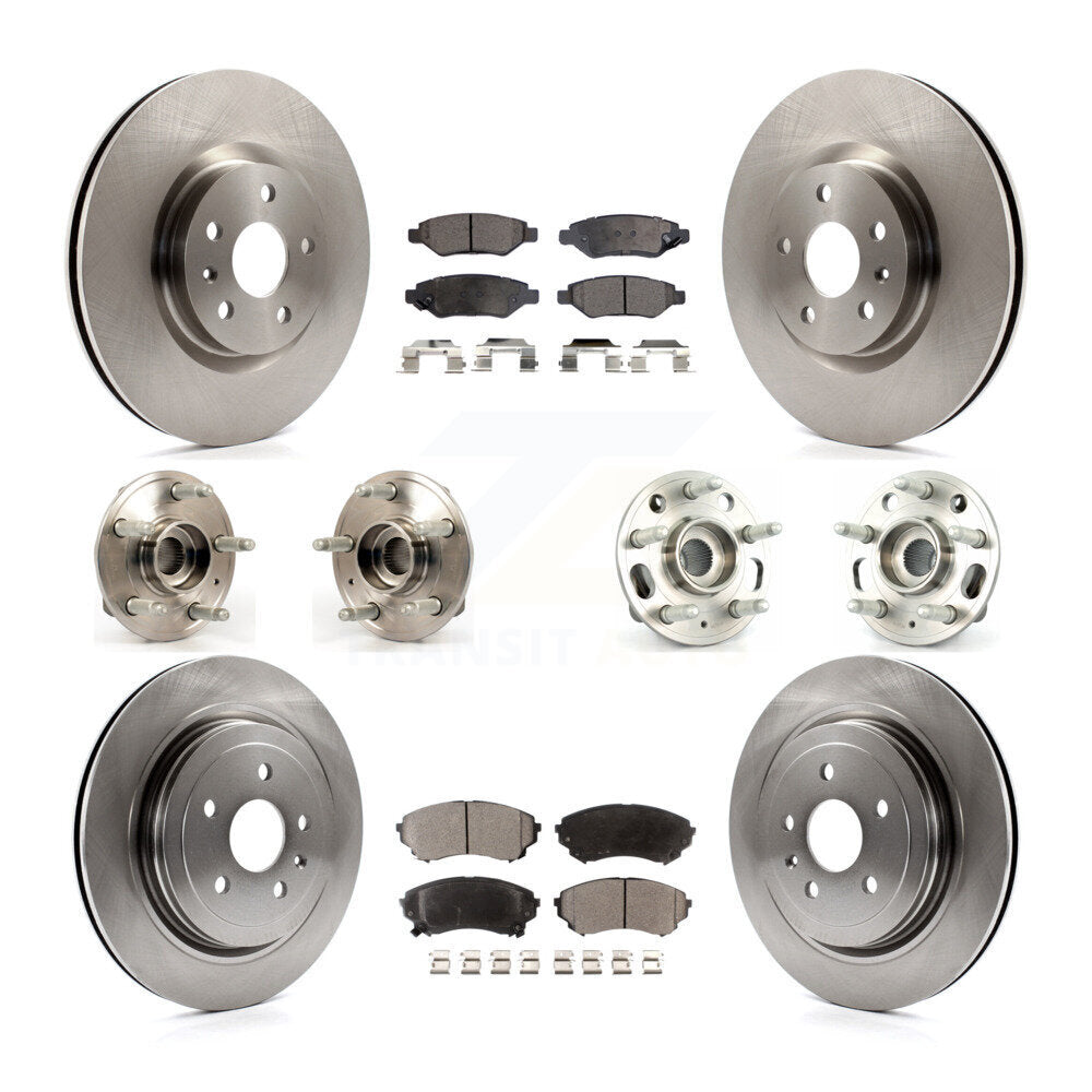Hub Bearings Disc Brake Rotors And Pads Front Rear Kit (10Pc) For Cadillac CTS