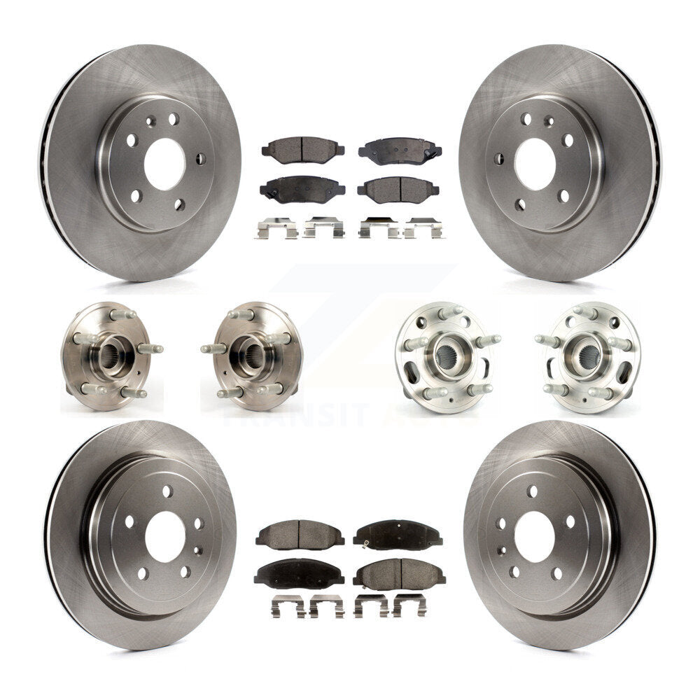 Hub Bearings Disc Brake Rotors And Pads Front Rear Kit (10Pc) For Cadillac CTS