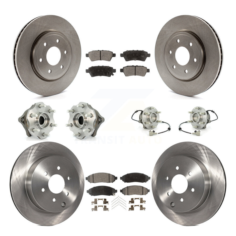 Hub Bearing Disc Brake Rotor And Pad Front Rear Kit (10Pc) For Nissan Pathfinder