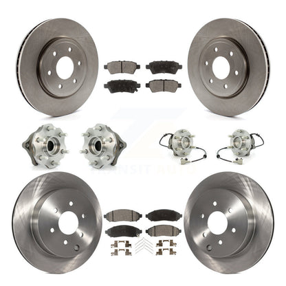Hub Bearing Disc Brake Rotor And Pad Front Rear Kit (10Pc) For Nissan Pathfinder