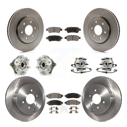 Hub Bearing Disc Brake Rotor And Pad Front Rear Kit (10Pc) For Nissan Pathfinder