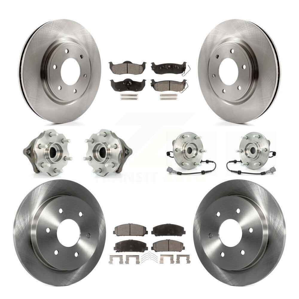 Hub Bearings Disc Brake Rotors And Pads Front Rear Kit (10Pc) For Nissan Armada