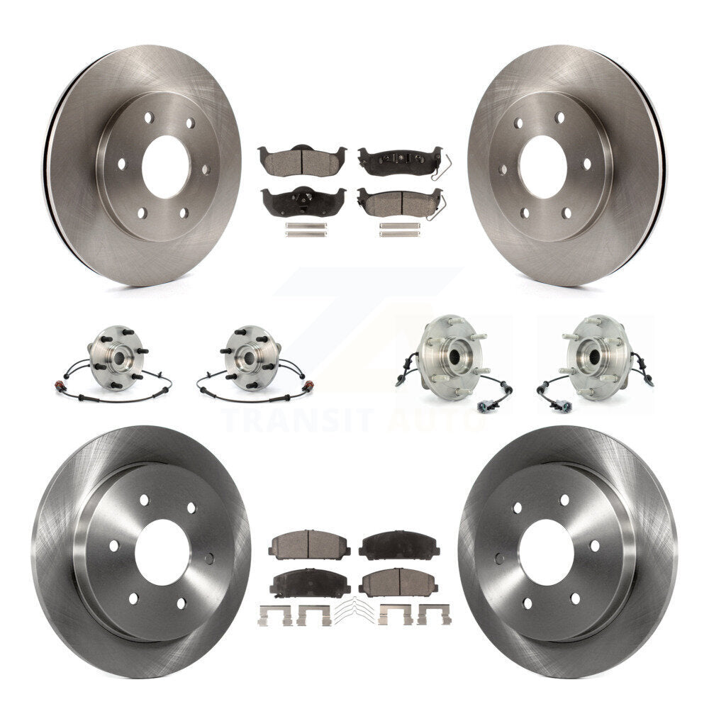 Hub Bearings Disc Brake Rotors And Pads Front Rear Kit (10Pc) For INFINITI QX56