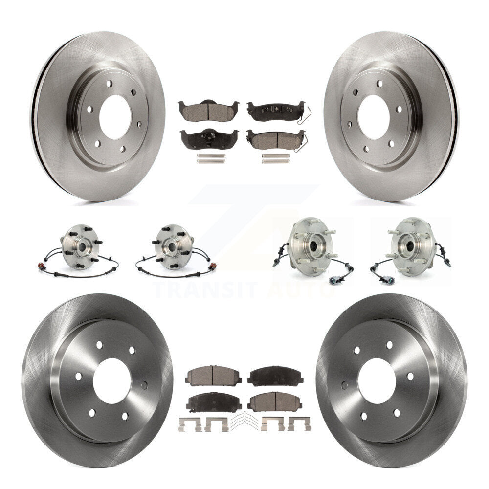 Hub Bearing Brake Rotor & Pad Front Rear Kit (10Pc) For INFINITI QX56 From 04 07