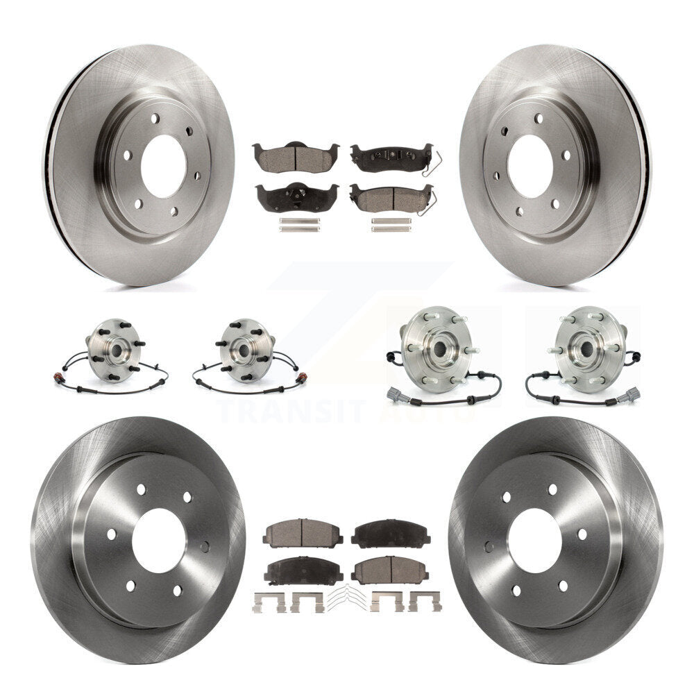 Hub Bearing Brake Rotor And Pad Front Rear Kit (10Pc) For Nissan Armada INFINITI