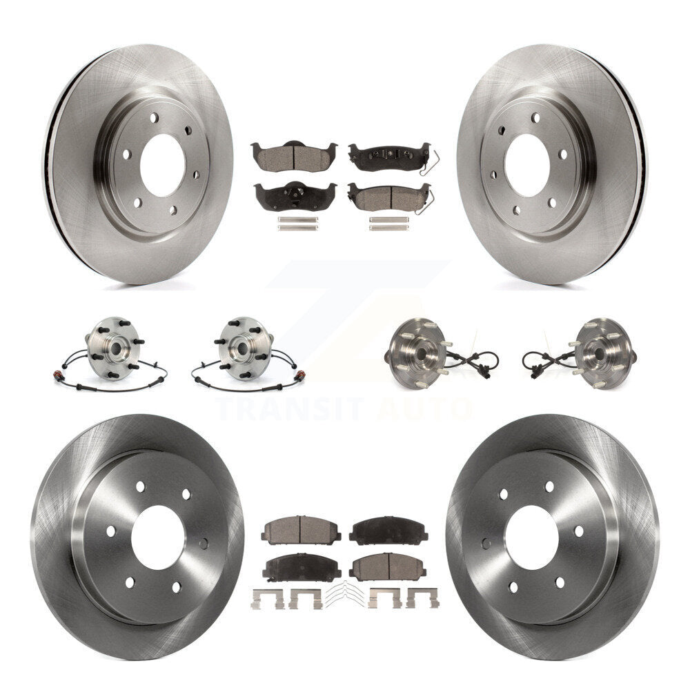 Hub Bearings Disc Brake Rotors And Pads Front Rear Kit (10Pc) For Nissan Armada
