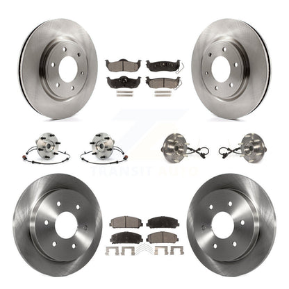 Hub Bearings Disc Brake Rotors And Pads Front Rear Kit (10Pc) For Nissan Armada