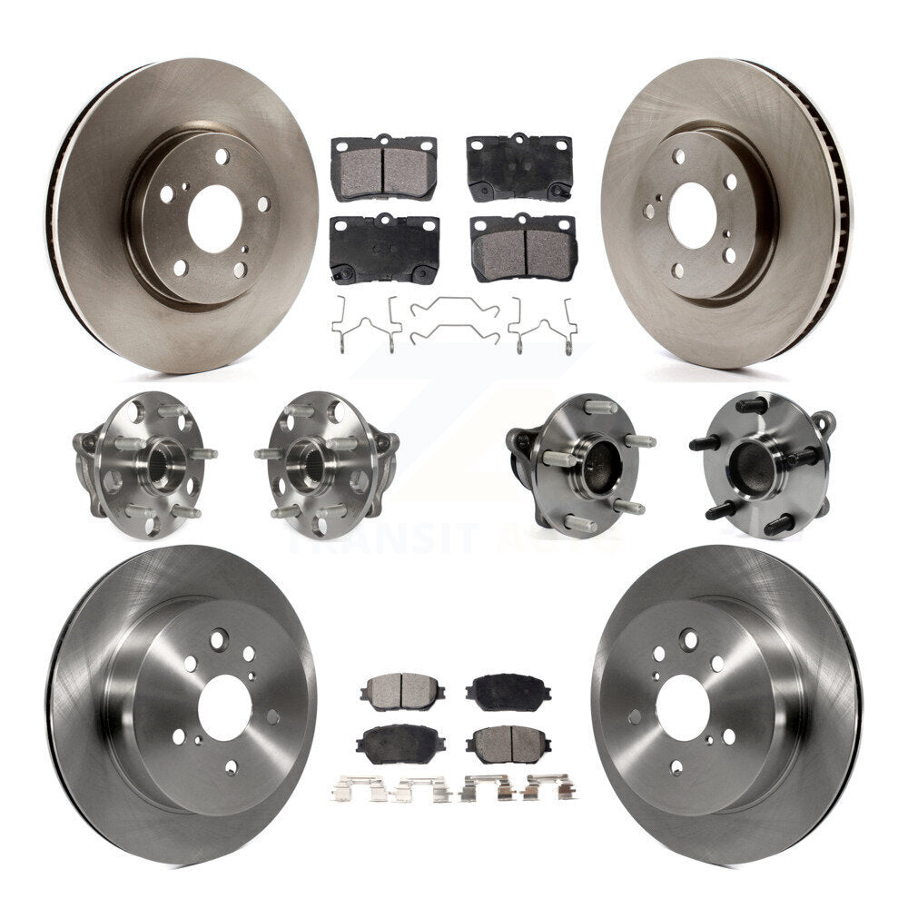 Hub Bearing Disc Brake Rotor And Pad Front Rear Kit (10Pc) For Lexus IS250 GS300