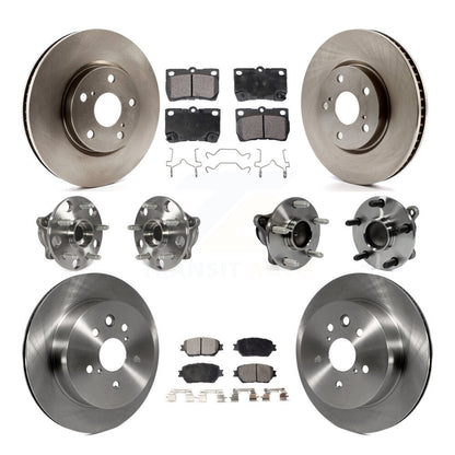 Hub Bearing Disc Brake Rotor And Pad Front Rear Kit (10Pc) For Lexus IS250 GS300